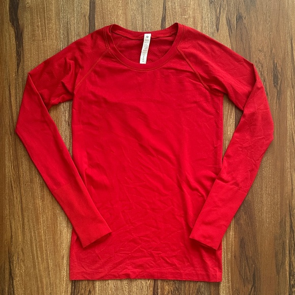 lululemon athletica Tops - Lululemon Swiftly Tech Long Sleeve Shirt Dark Red Size 6